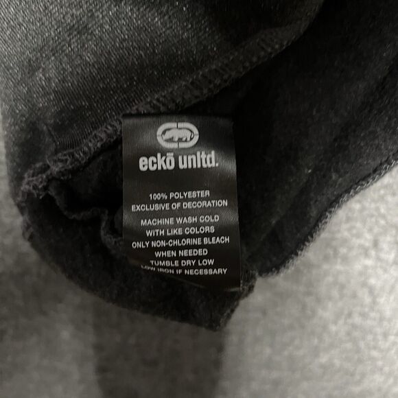 Ecko Unlimited Unltd Pullover Hoodie Y2K Men's XXL 2XL Black Skate Grunge Baggy - Picture 4 of 9